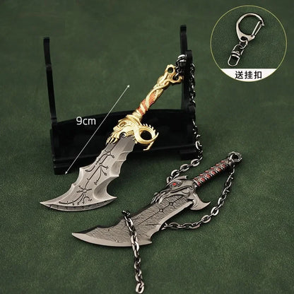 Aprobado por Kratos: Llavero Espadas del Caos – 9 cm de furia pura